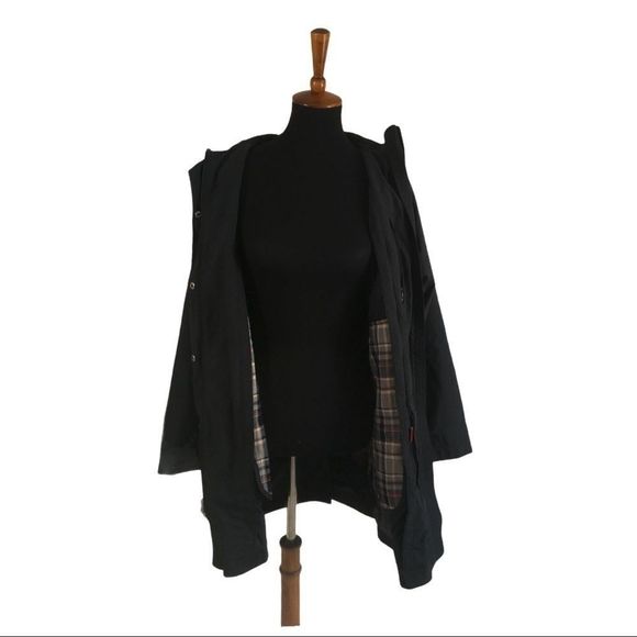 L.L. Bean Black Trench Coat - Picture 4 of 7